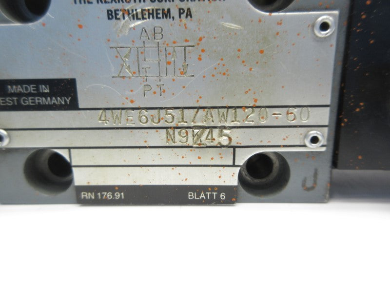 REXROTH 4WE6J51/AW120-60 120V NSNP