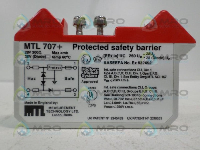MTL INSTRUMENTS MTL707 PROTECTED SAFETY BARRIER NSNP