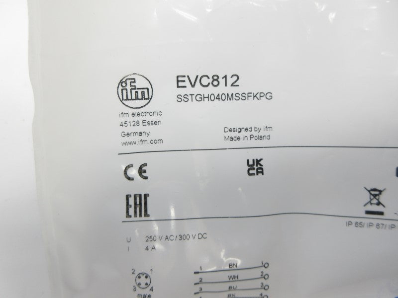 IFM EFECTOR SSTGH040MSSFKPG EVC812 250VAC 4A NSMP