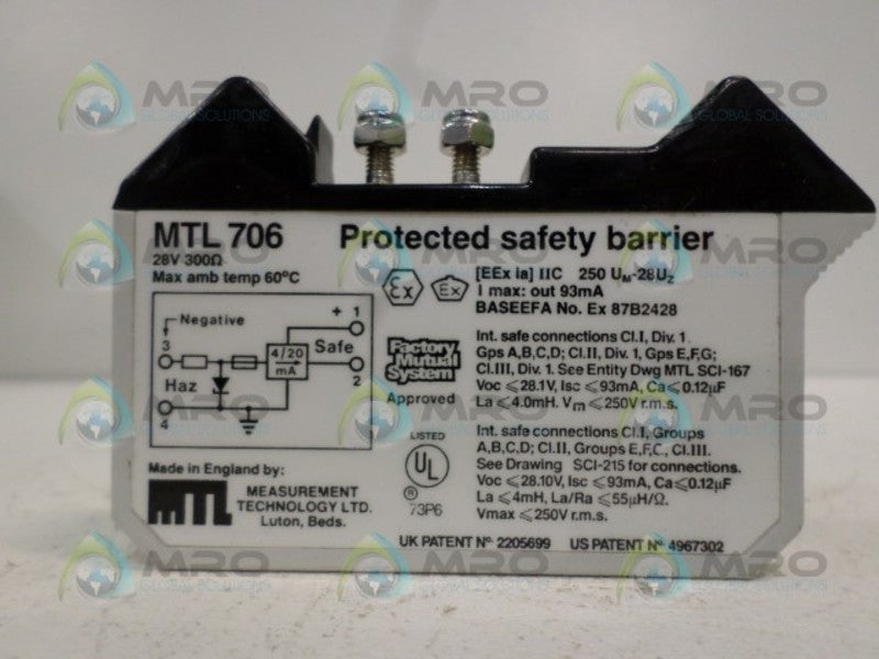MTL INSTRUMENTS MTL706 PROTECTED SAFETY BARRIER NSNP