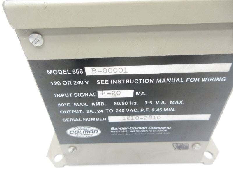 BARBER COLMAN 658B-00001 120-240V 2A UNMP