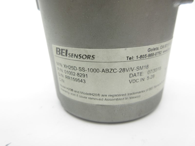 BEI XH25D-SS-1000-ABZC-28V/V-SM18 01002-8291 5-28VDC UNMP
