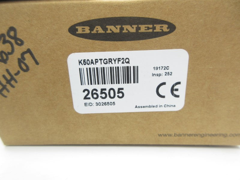 BANNER ENGINEERING K50APTGRYF2Q 26505 12-30VDC NSMP