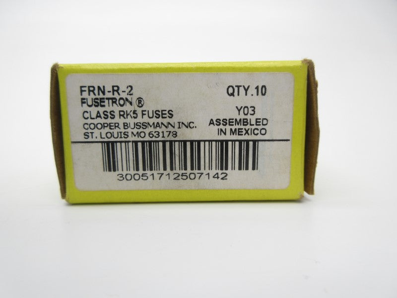 BUSSMANN FRN-R-2 250VAC 2A (PKG OF 10) (YL/GR) NSMP