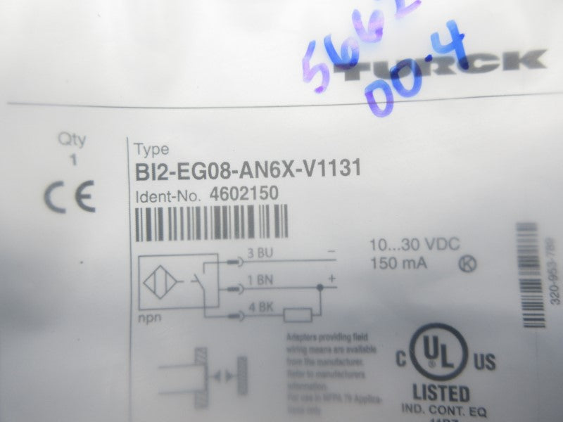 TURCK BI2-EG08-AN6X-V1131 4602150 10-30VDC NSMP