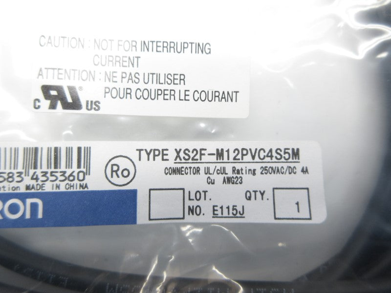 OMRON XS2F-M12PVC4S5M 250VAC/DC 4A NSMP