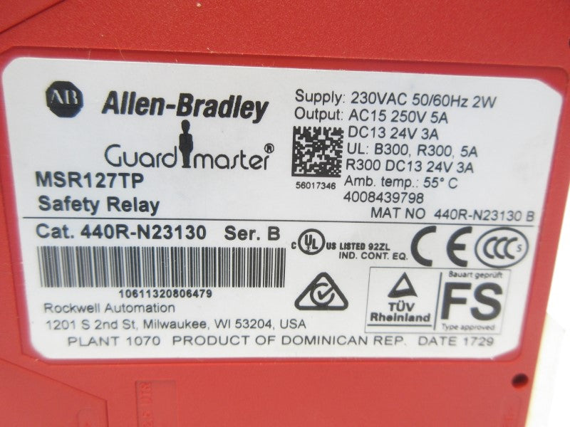 ALLEN BRADLEY 440R-N23130 SER. B 230VAC 5A NSNP