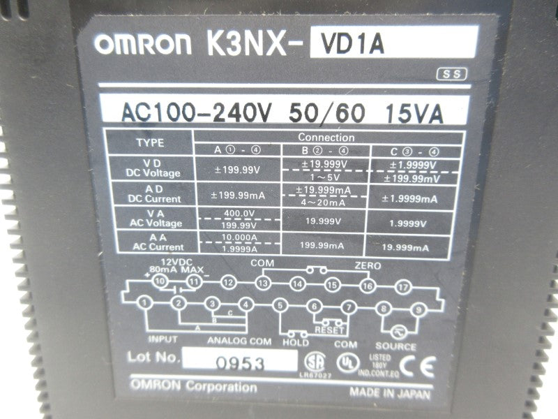 OMRON K3NX-VD1A 100-240VAC NSNP