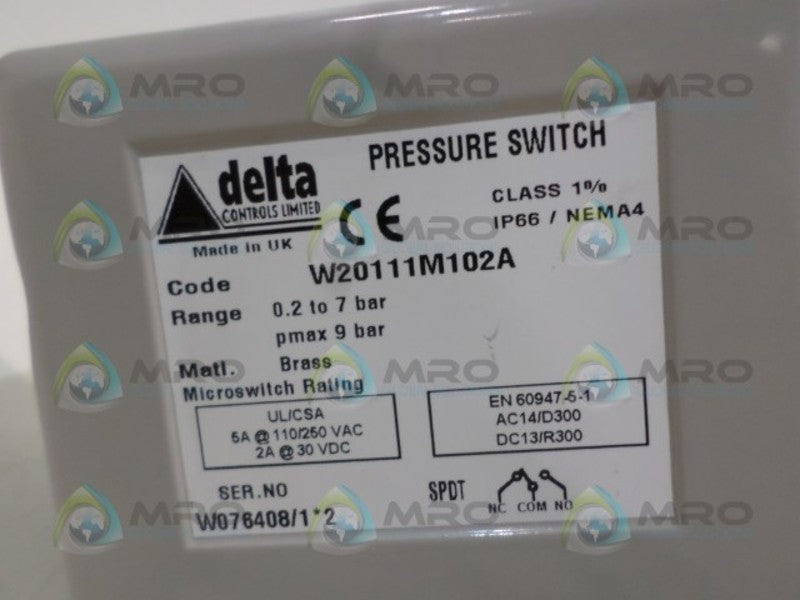 DELTA W20111M102A PRESSURE SWITCH NSNP