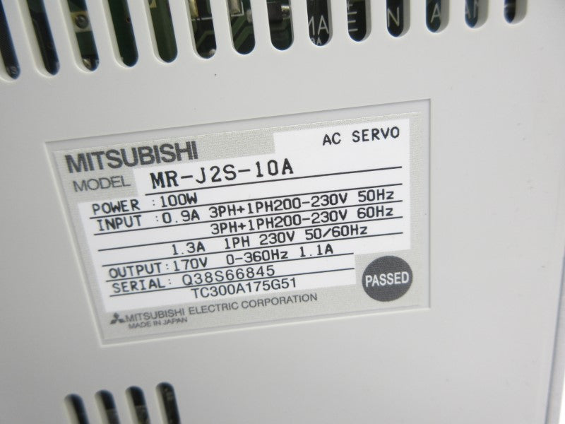 MITSUBISHI MR-J2S-10A 200-230V 0.9A NSNP