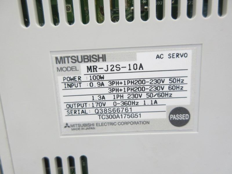 MITSUBISHI MR-J2S-10A 200-230V 0.9A UNMP