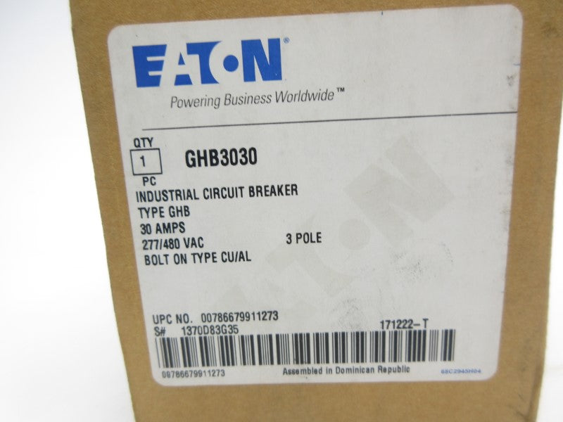 EATON GHB3030 277/480VAC 30A NSMP