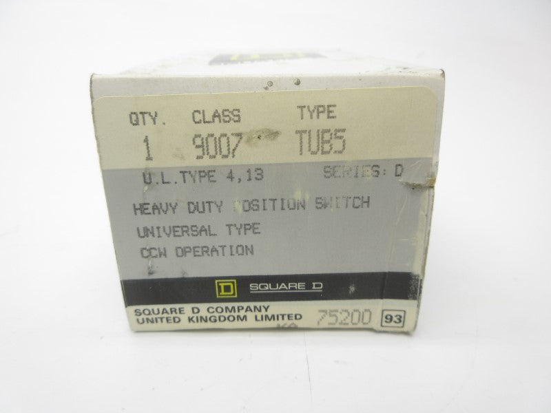 SQUARE D 9007TUB5 SER. D NSFS
