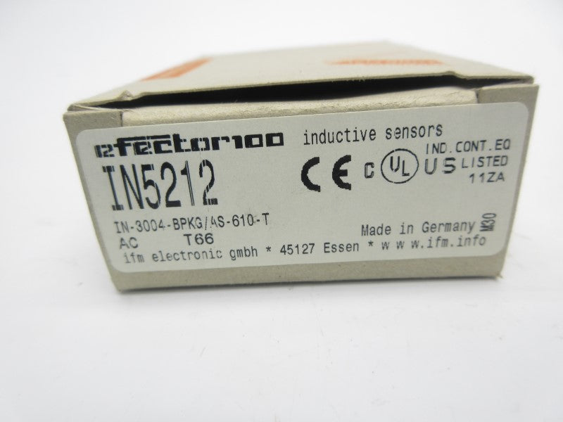 IFM EFECTOR IN5212 IN-3004-BPKG/AS-610-T 10-36VDC NSMP