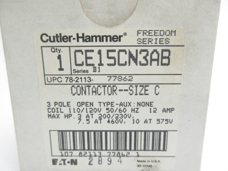 CUTLER HAMMER CE15CN3AB SER. B1 110/120V NSMP
