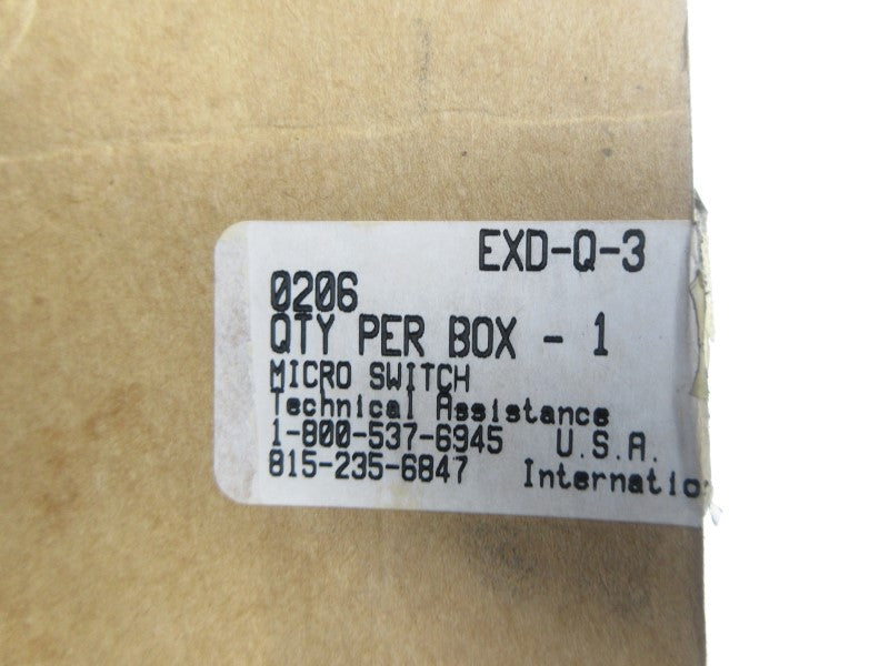 MICRO SWITCH EXD-Q-3 250VAC 10A NSMP