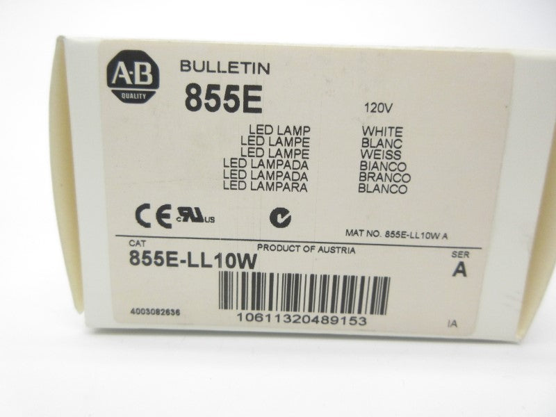 ALLEN BRADLEY 855E-LL10W SER. A 120VAC (WH) NSMP