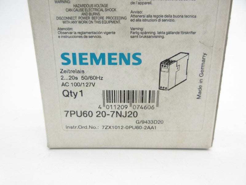 SIEMENS 7PU6020-7NJ20 100/127VAC 2-20S (AS PICTURED) NSMP