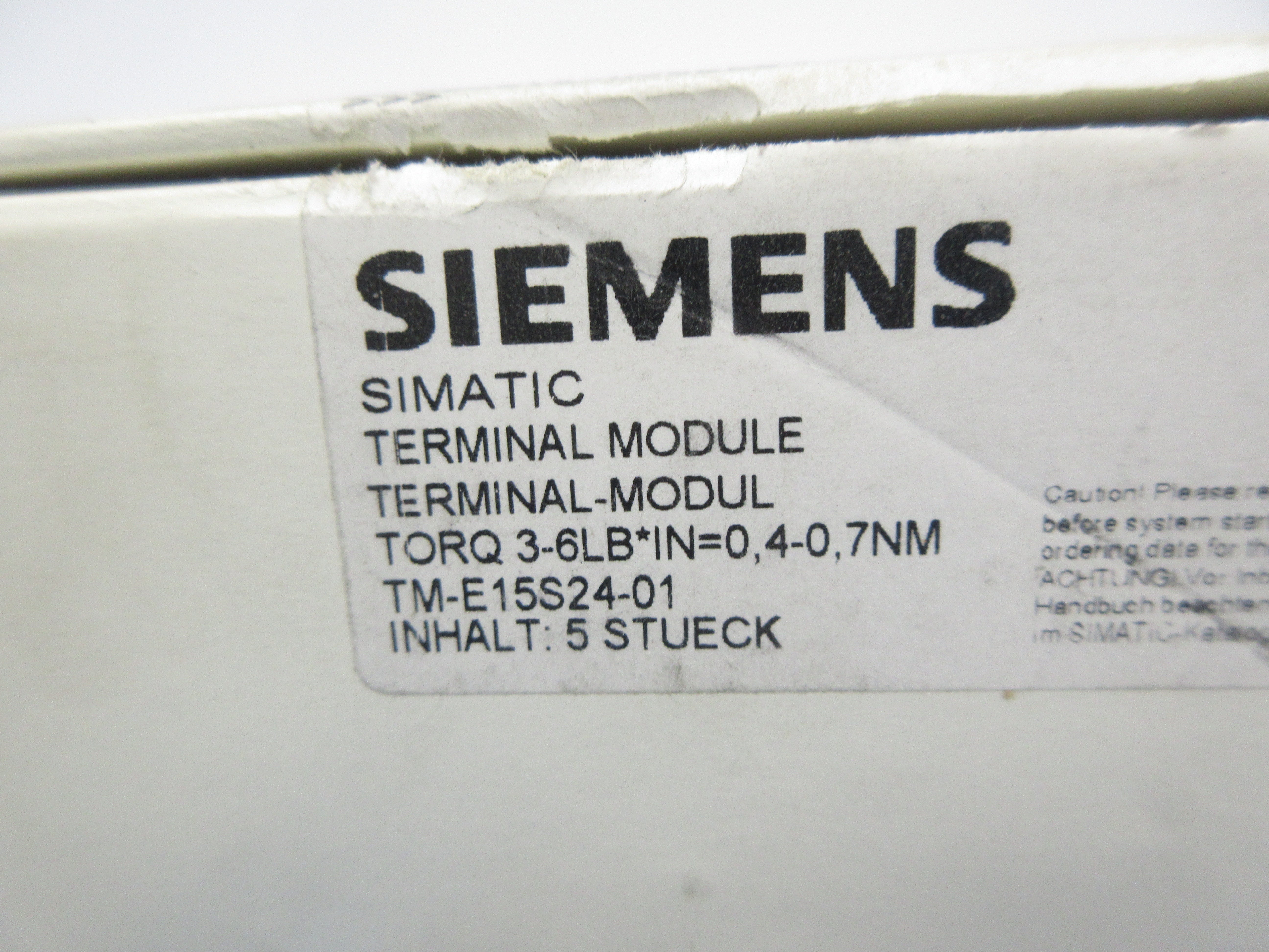 SIEMENS 6ES7 193-4CB20-0AA0 (PKG OF 5) NSMP