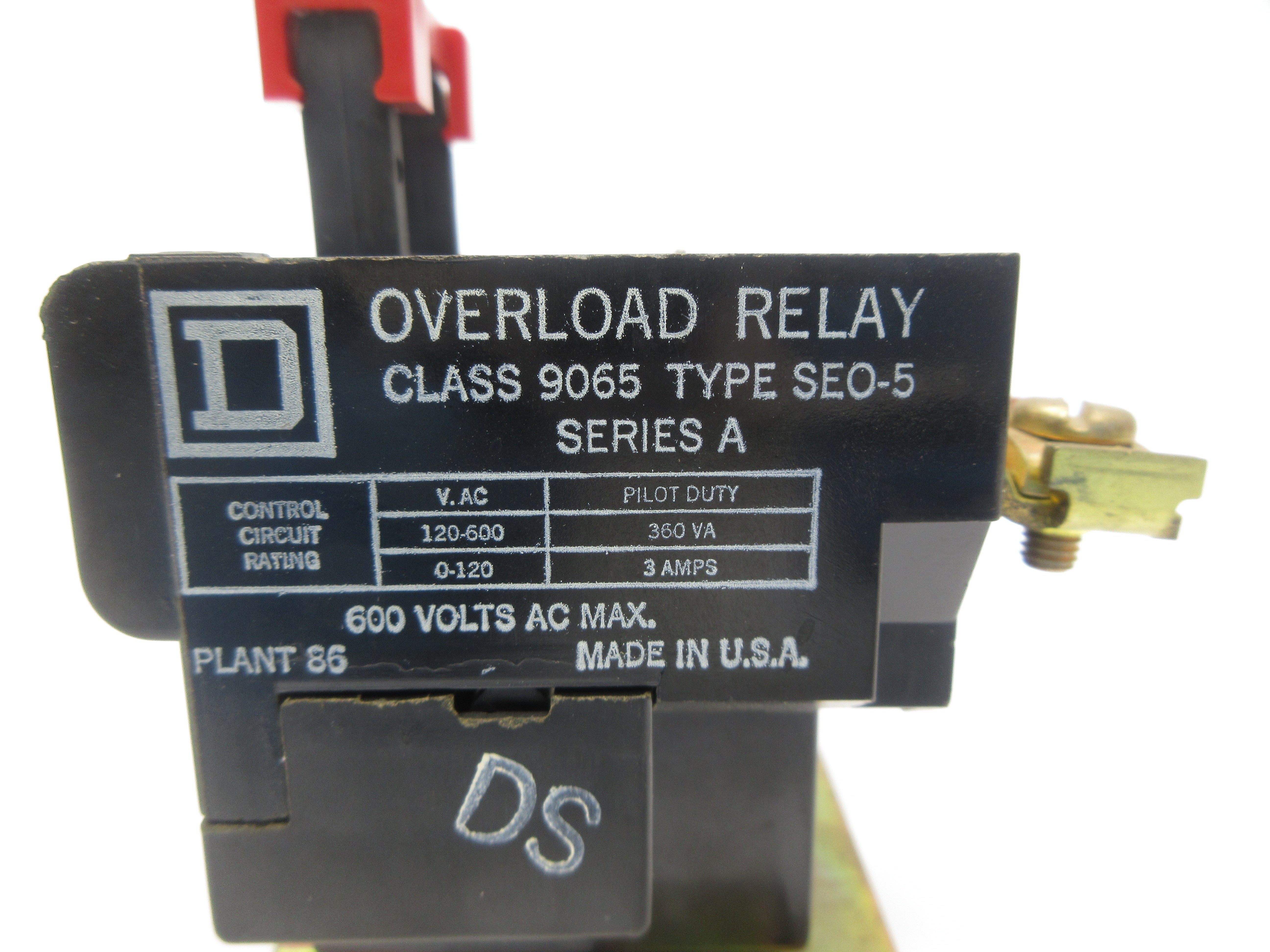SQUARE D 9065SEO-5 SER. A 120-600VAC 3A NSNP