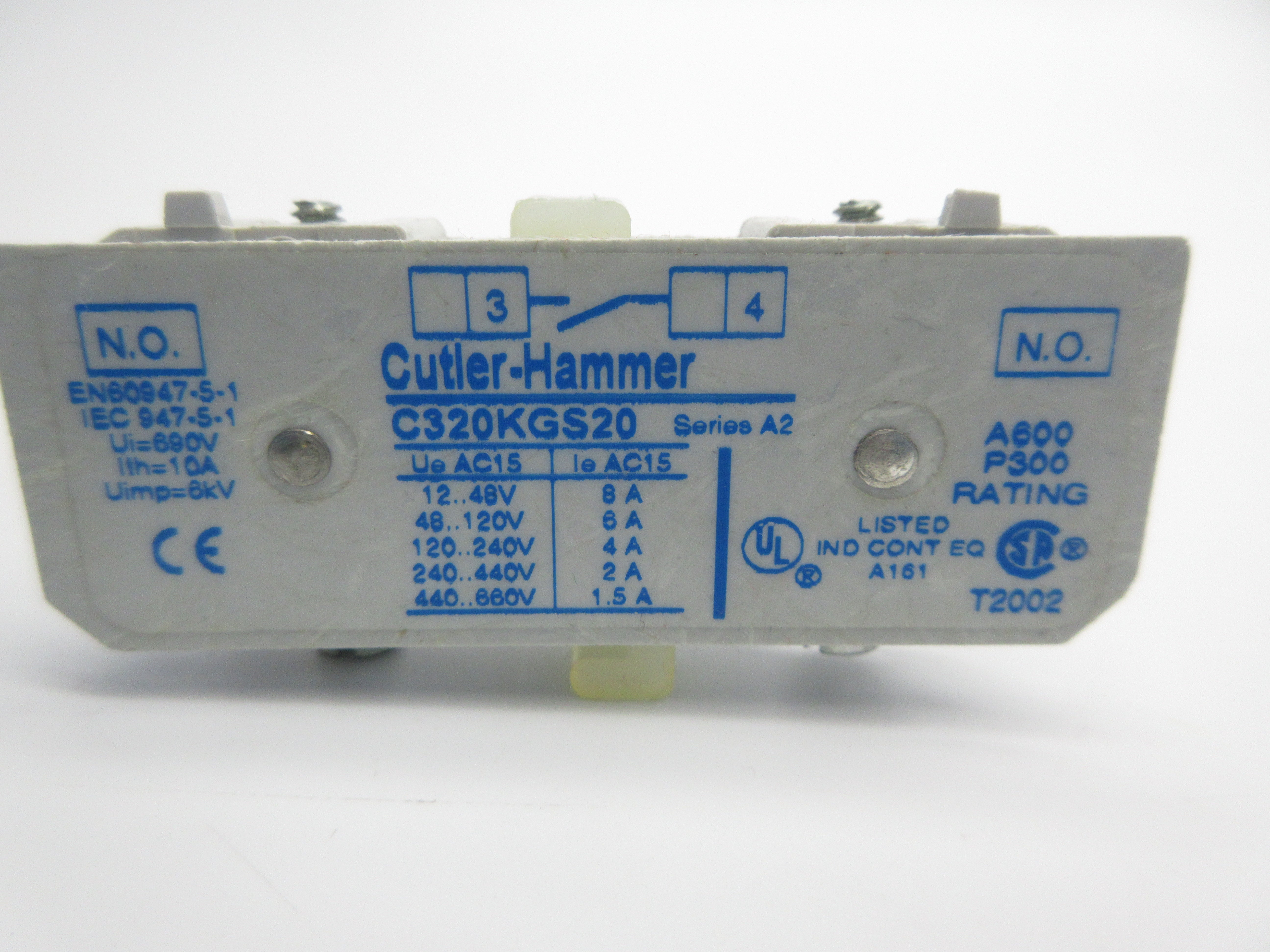 CUTLER HAMMER C320KGS20 SER. A2 440-660VAC 1.5A NSNP