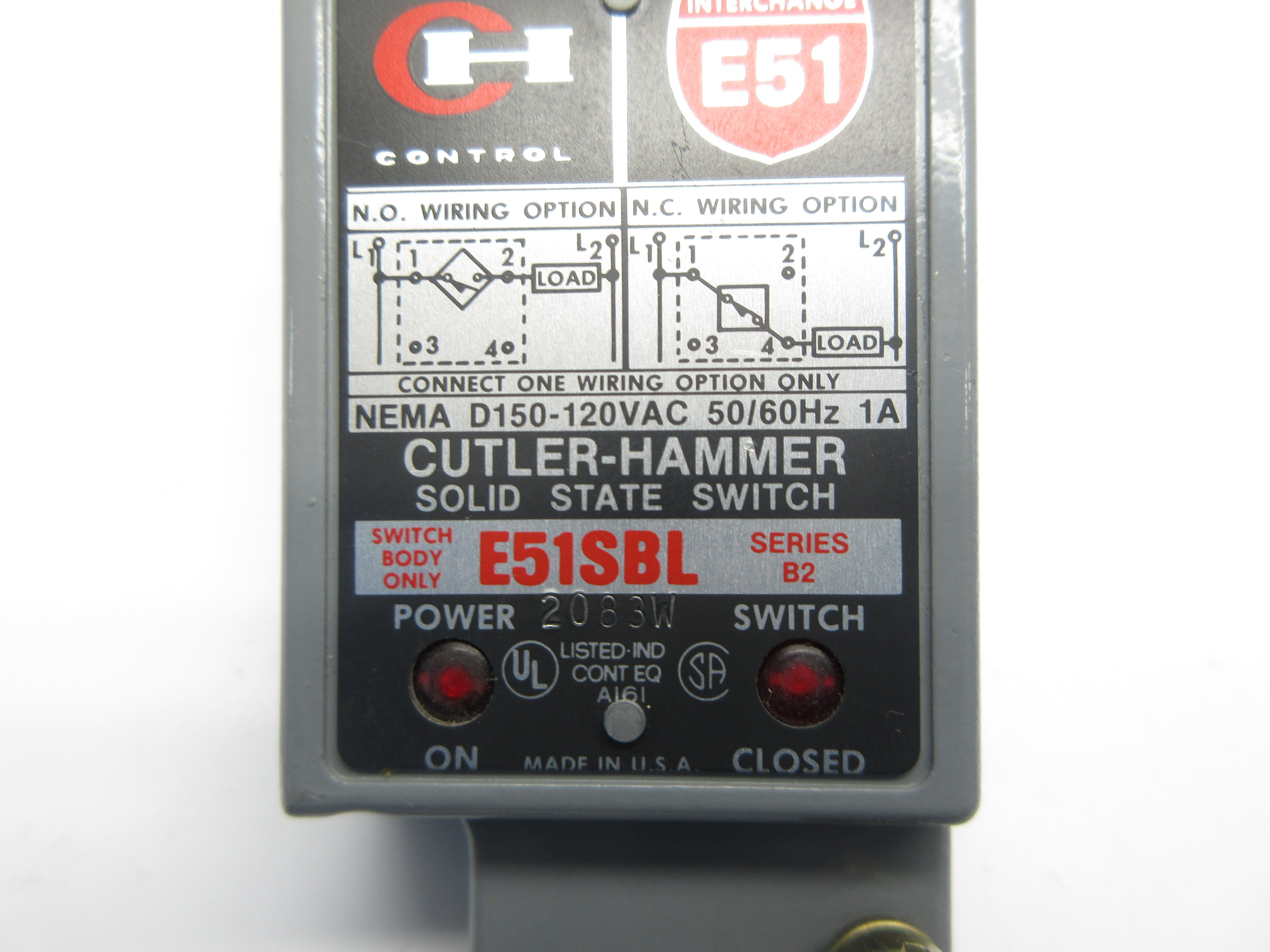 CUTLER HAMMER E51SBL SER. B2 120VAC 1A NSNP