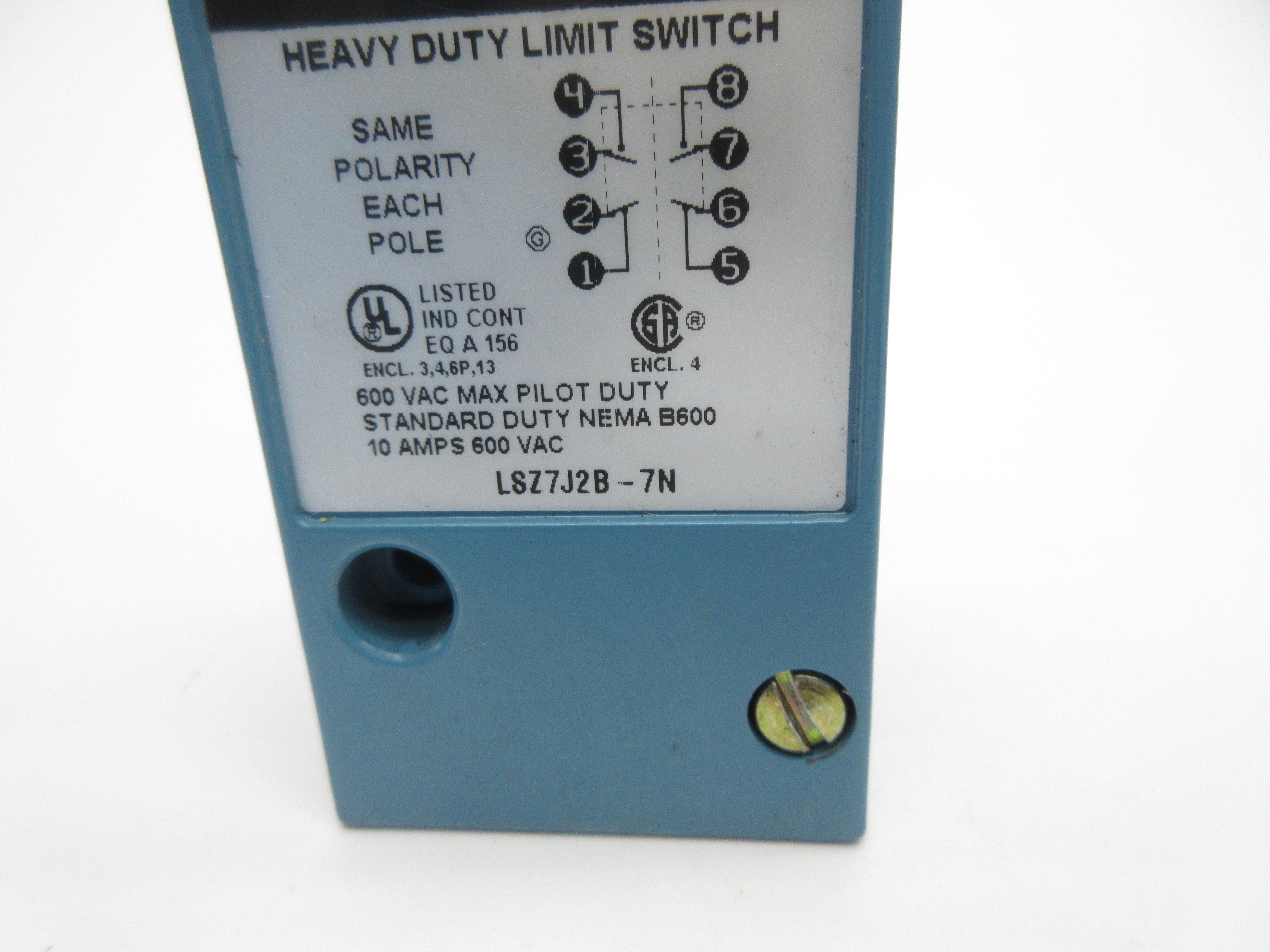 MICRO SWITCH LSZ7J2B-7N 600VAC 10A NSNP