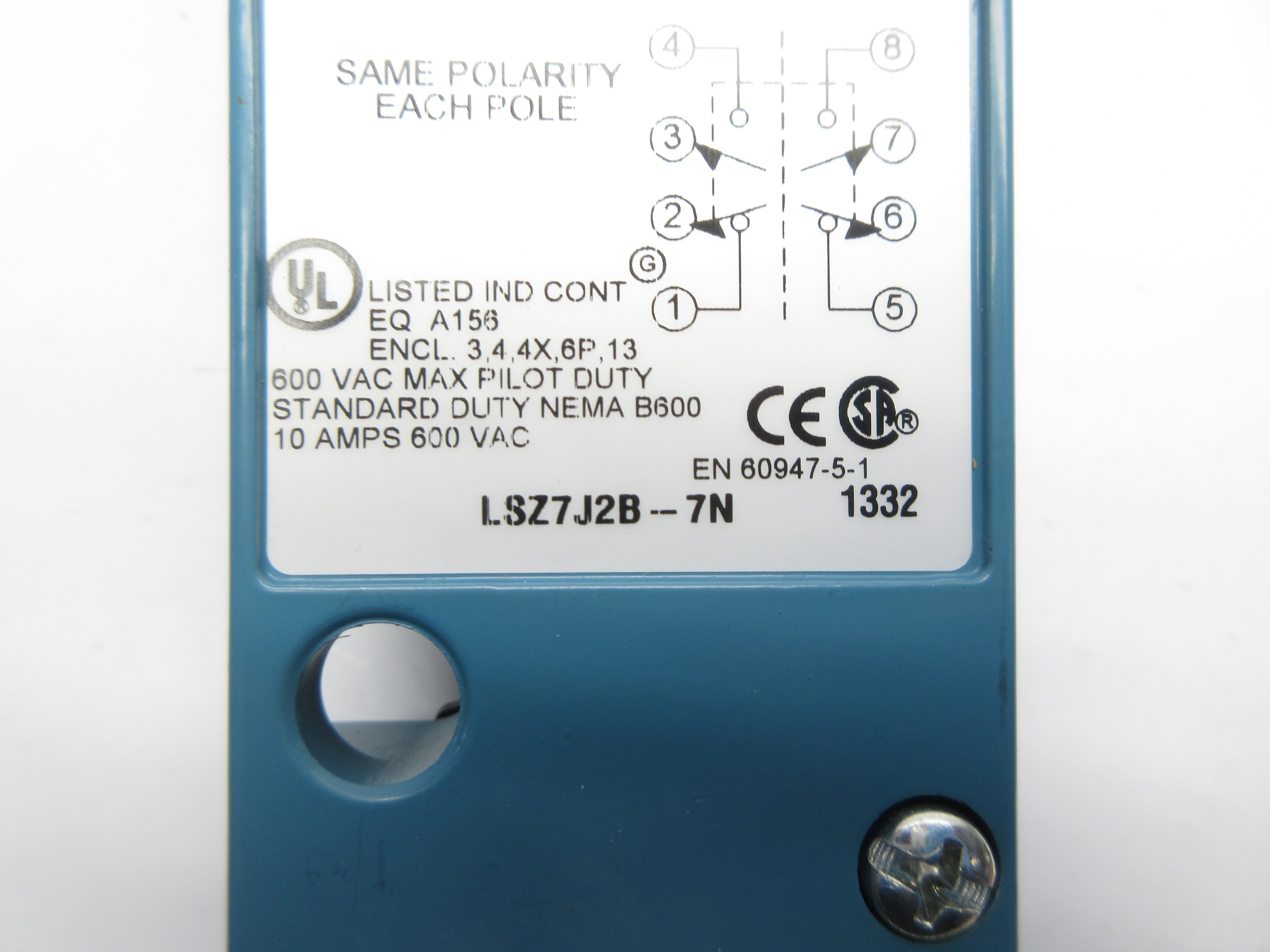 MICRO SWITCH LSZ7J2B-7N 600VAC 10A (AS PICTURED) NSNP