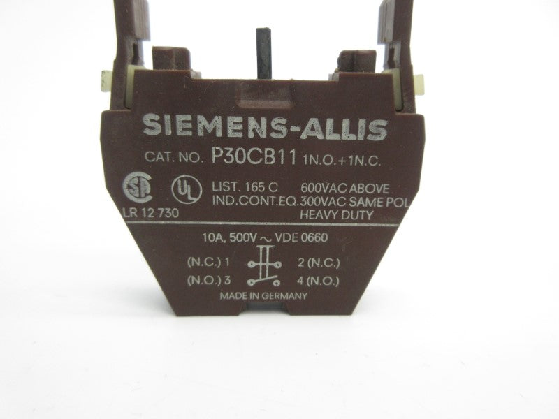 SIEMENS P30CB11 600VAC 10A NSNP