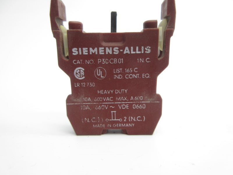SIEMENS P30CB01 600VAC 10A NSNP