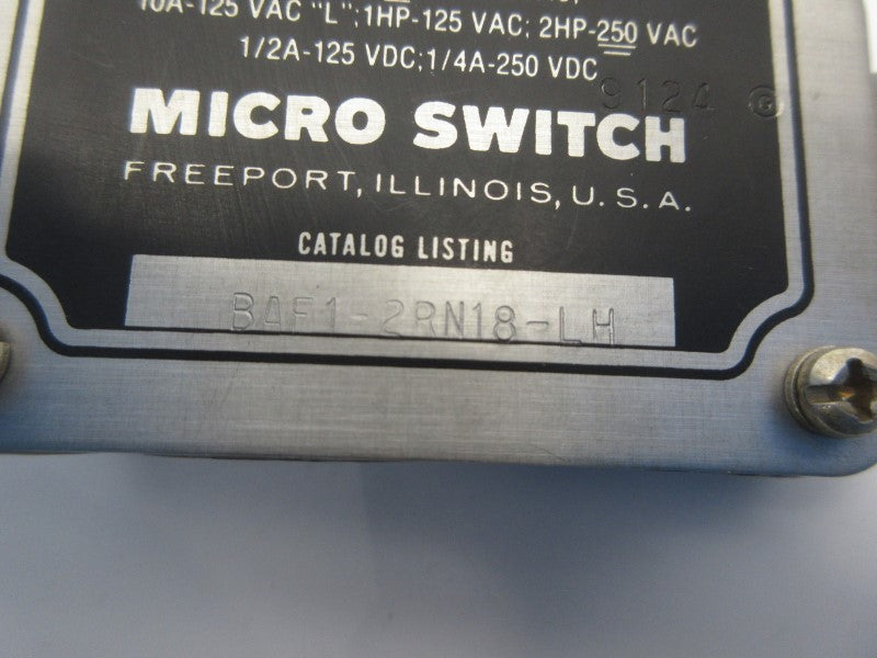 MICRO SWITCH BAF1-2RN18-LH 480VAC 20A (GREY) (AS PICTURED) NSNP