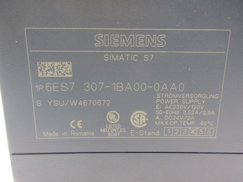 SIEMENS 6ES7307-1BA00-0AA0 24VDC 2A NSNP