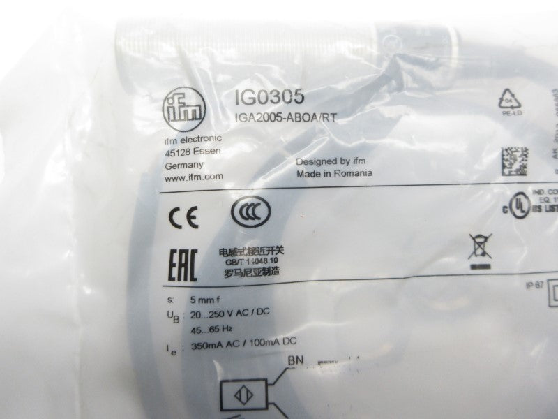 IFM EFECTOR IG0305 IGA2005-ABOA/RT 20-250VAC/DC NSMP