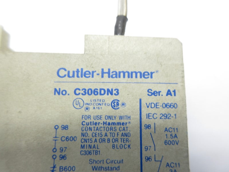 CUTLER HAMMER C306DN3 SER. A1 (AS PICTURED) UNMP