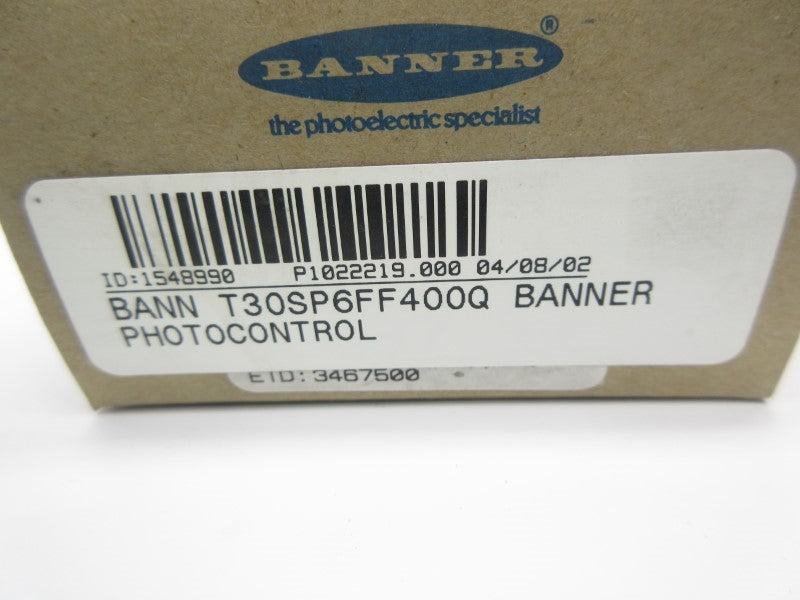 BANNER ENGINEERING T30SP6FF400Q 10-30VDC NSMP