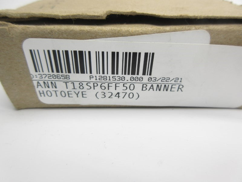 BANNER ENGINEERING T18SP6FF50 32470 10-30VDC NSMP