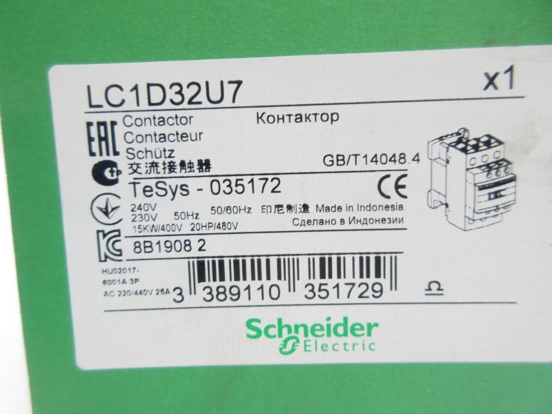 SCHNEIDER ELECTRIC LC1D32U7 230/240V NSMP