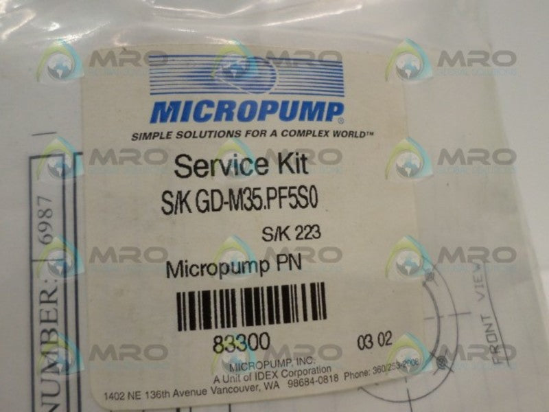 MICROPUMP GD-M35.PF5S0 83300 SERVICE KIT NSMP