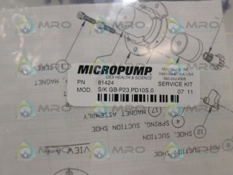 MICROPUMP GB-P23.PD10S.0 81424 SERVICE KIT  NSMP