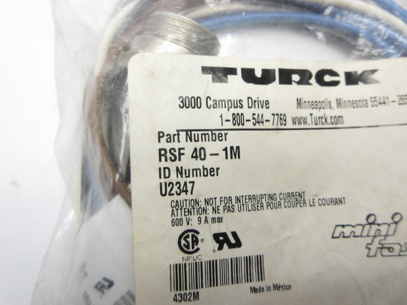 TURCK RSF40-1M U234 600V 9A NSMP