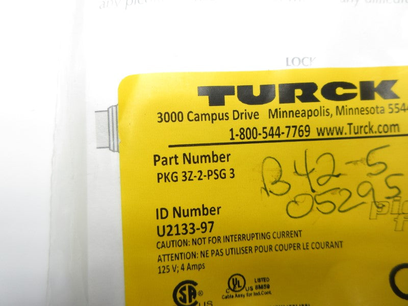 TURCK PKG3Z-2-PSG3 U2133-97 125V 4A NSMP