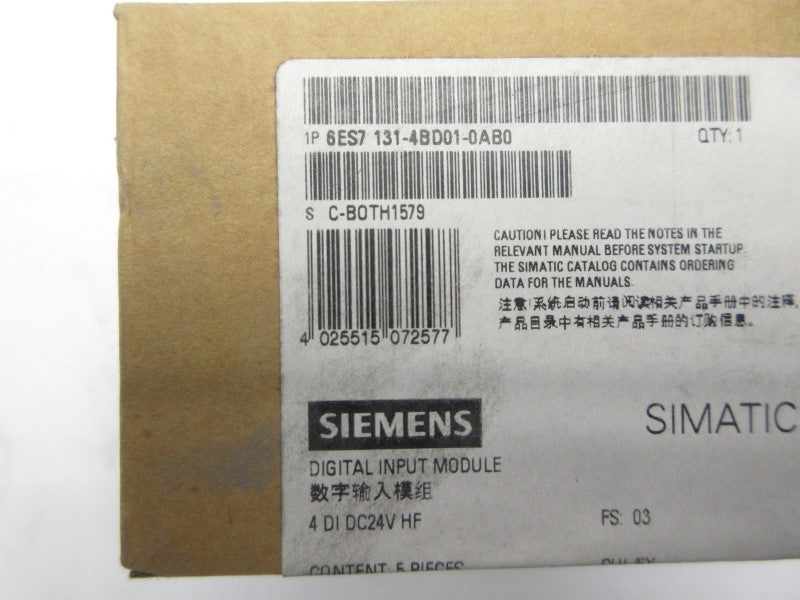 SIEMENS 6ES7131-4BD01-0AB0 24VDC NSFS
