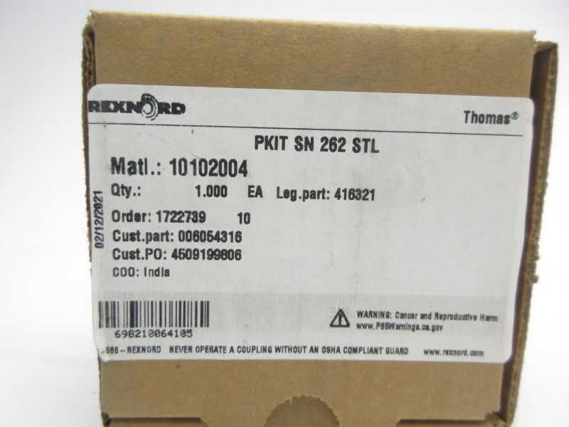 REXNORD 10102004 416321 PKITSN262STL NSMP