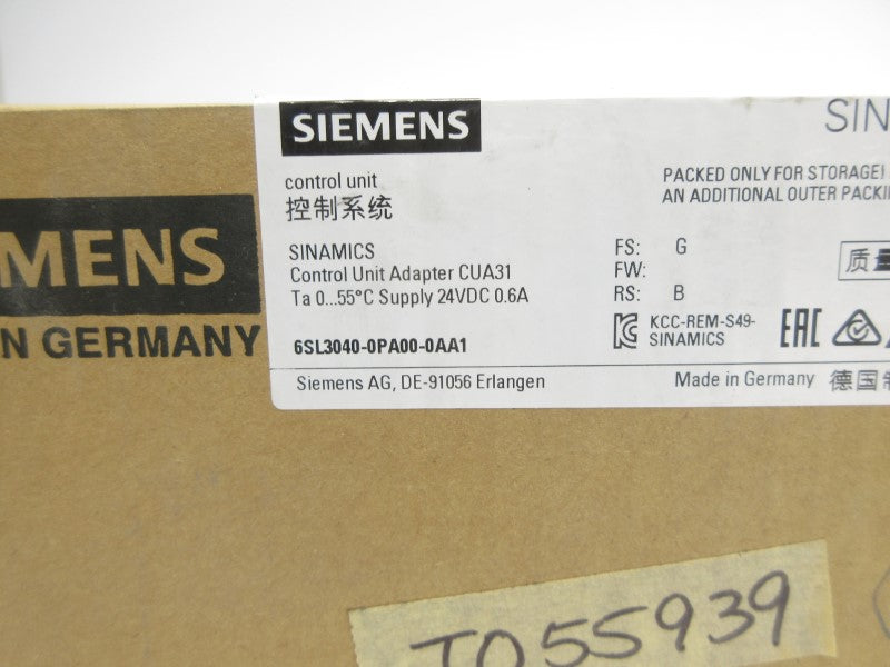 SIEMENS 6SL3040-0PA00-0AA1 24VDC 0.6A NSMP