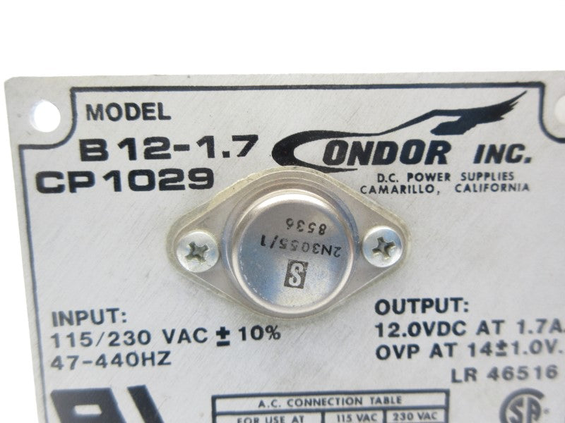 CONDOR B12-1.7 CP1029 115/230VAC 0.25A UNMP