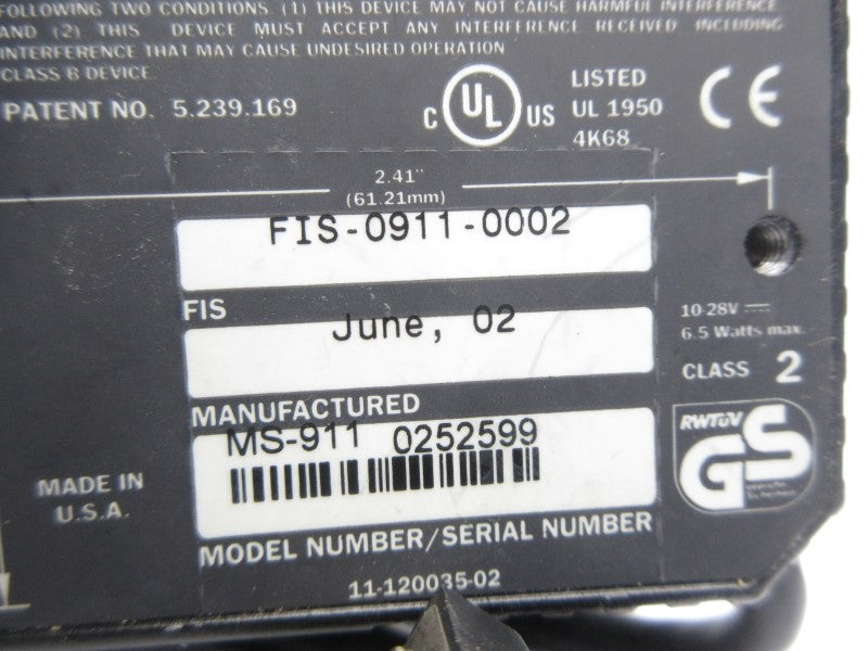 MICROSCAN FIS-0911-0002 10-28V UNMP