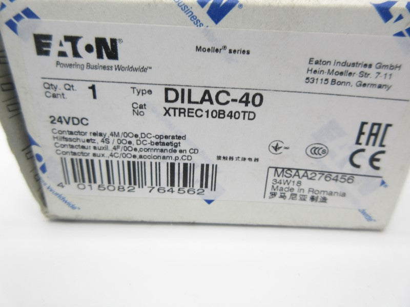 EATON XTREC10B40TD DILAC-40 24VDC NSMP