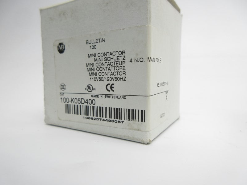ALLEN BRADLEY 100-K05D400 SER. A 110/120V (WH) NSMP