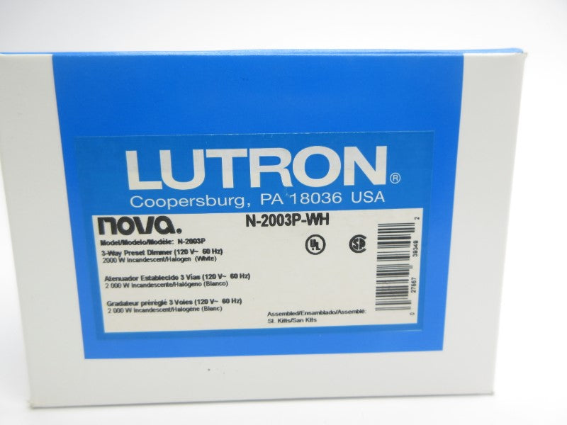 LUTRON N-2003P-WH 120V NSMP