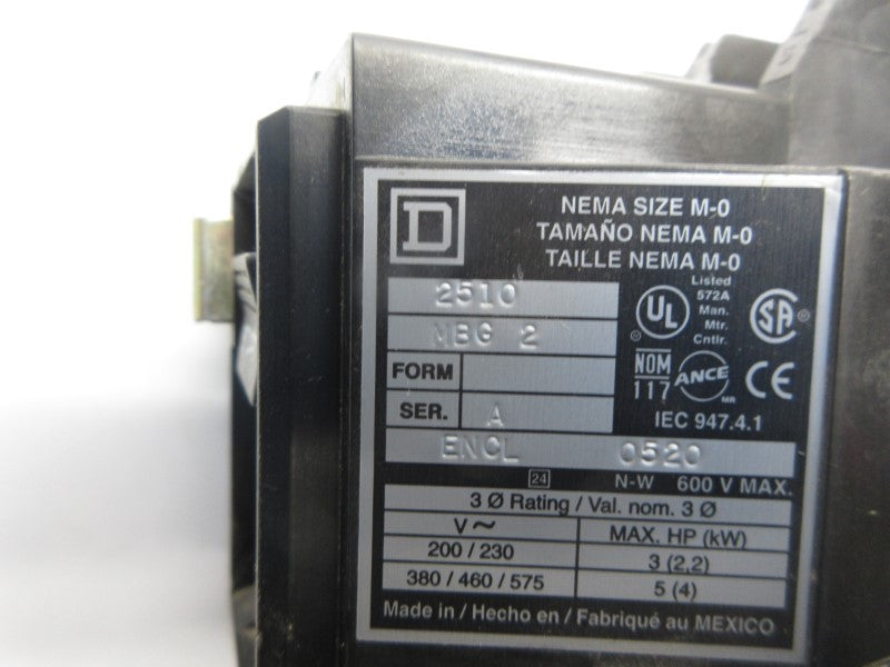 SQUARE D 2510MBG2 SER. A 600V UNMP